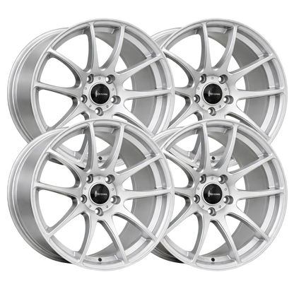 Vors TR4 17x8 +35mm (Set of 4) - Silver Machined Face // ヴォルス TR4 フルセット
